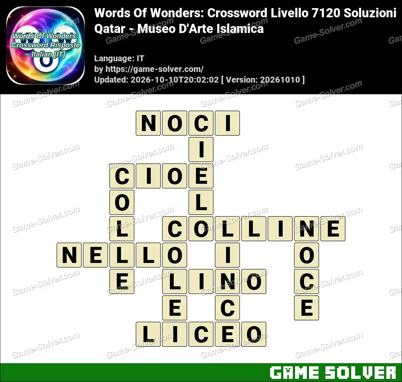 Words Of Wonders: Crossword Livello 7120 Soluzioni – Qatar – Museo D’Arte Islamica